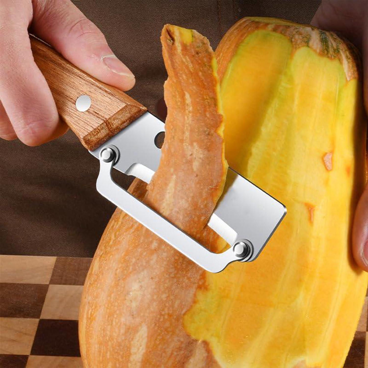 Premium-Grade Fruit & Vegetable Peeler | Sharp Stainless Steel Blade, Ergonomic Wooden Handle + Built-in Bottle Opener – Ideal for Daily Kitchen Use (Potatoes, Apples, Pumpkins & More)
