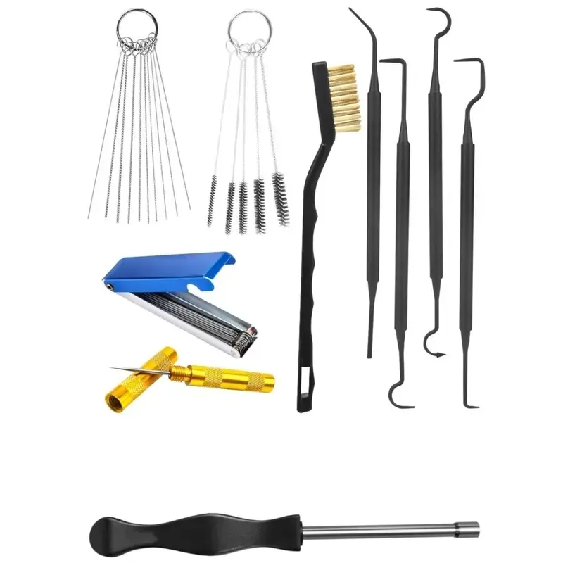 10 Packs Carburetor Cleaning Tool, Carb Jet Cleaning Kit & Welding Tip Cleaner with Stainless Steel Needles, Brushes & Hooks & Carburetor Screwdriver for Motorcycle ATV Chainsaw & Welder Professional, All-In-One Maintenance Solution
