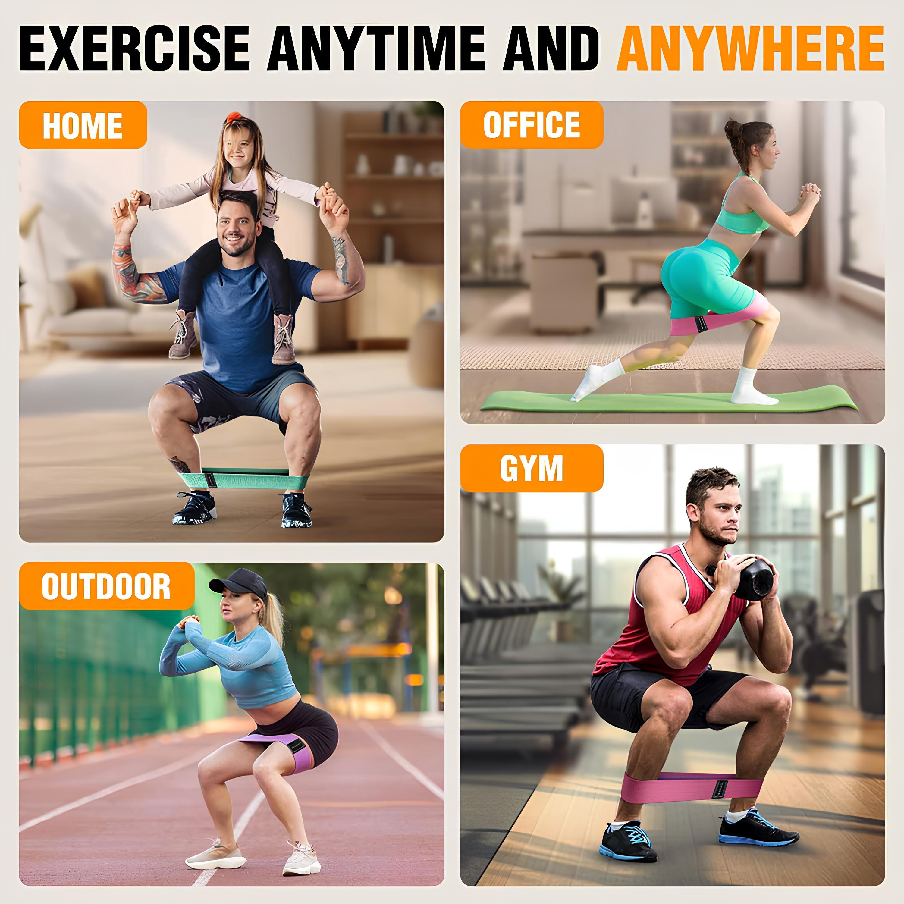 PUKEGM  Renoj Resistance Bands for Working Out,3Set Professional Exercise Bands for Pilates,Yoga,Home Gym,Booty,Leg Training | Heavy/Medium/Light Fabric Loops for Women Men