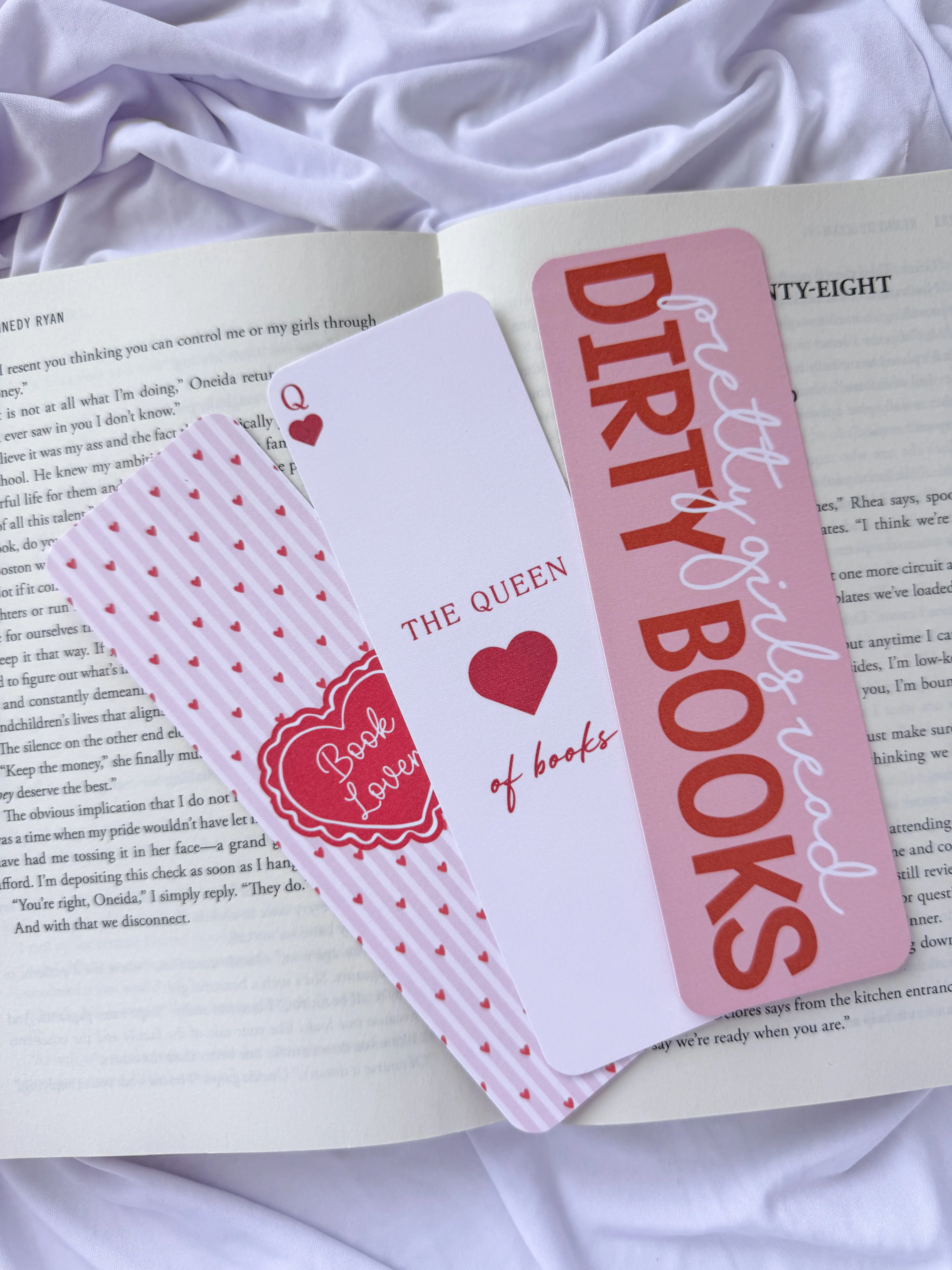 Romance Bookmarks for Book Lovers | Pink Reading Accessories | Set of 3