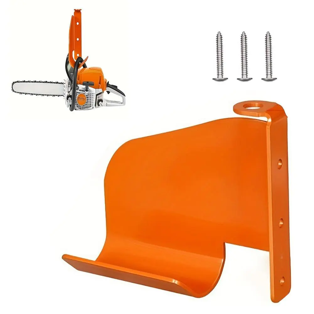 Chainsaw Wall Mount Storage Bracket, Heavy Duty Steel Chainsaw Holder with Mounting Screws, Garage Workshop Wall Hanging Organizer for Gas/Electric Chainsaws