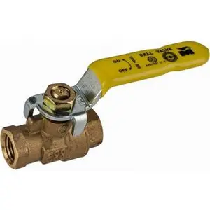 Value Collection 1-1/4" Pipe, Full Port, Brass Packing Gland Ball Valve InlineTwo Way Flow, IPS Ends, Lever Handle, 600 WOG, 150 WSP 107-826NL