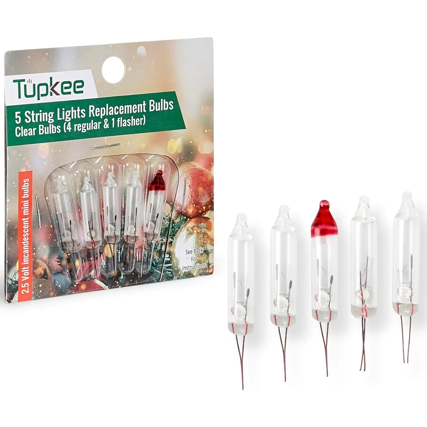 Tupkee Christmas Lights Replacement Bulbs for String Icicle Net Lights - Incandescent Mini Bulbs for Shimmering Twinkle Lights High End Quality