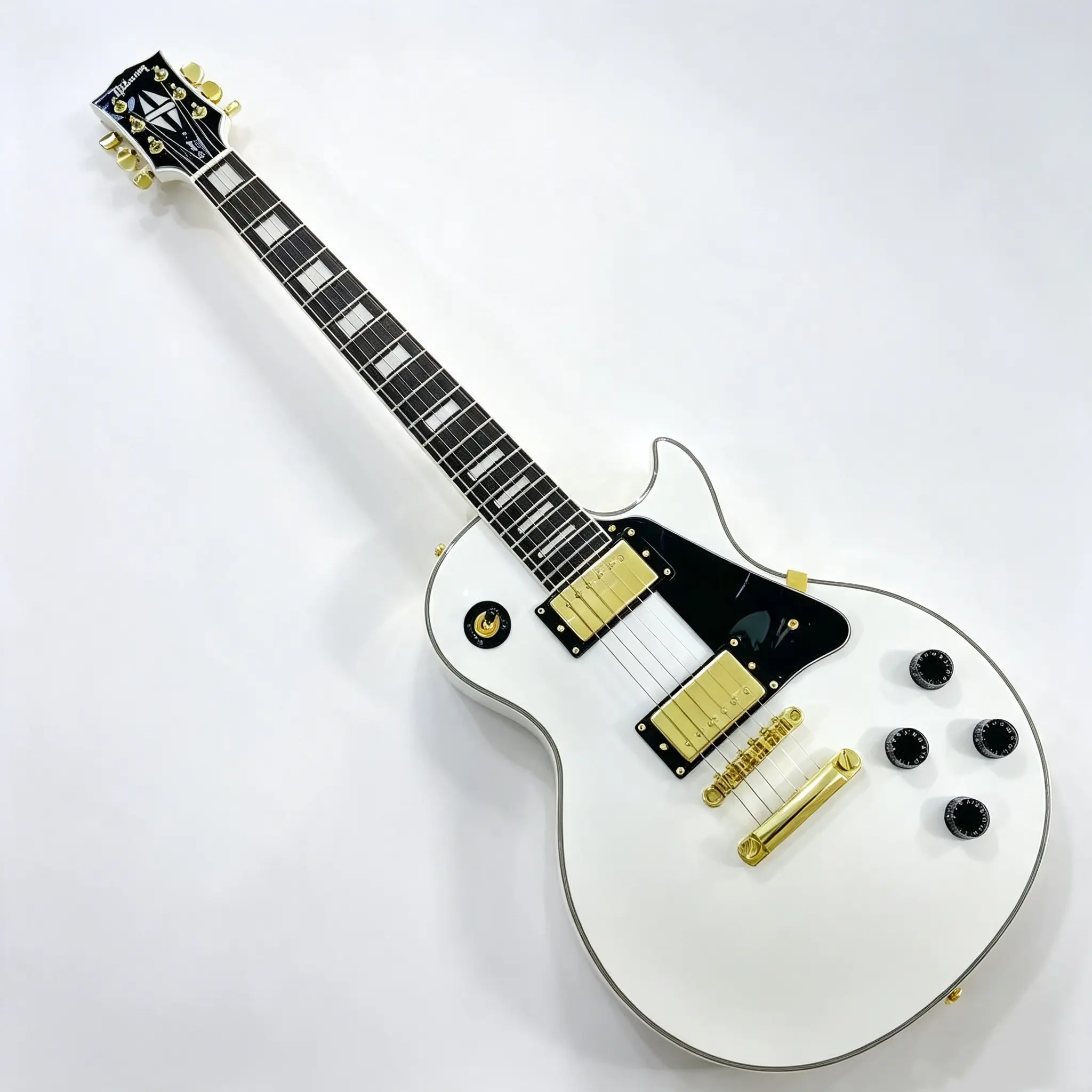 LP Alps White 6-String Guitar with Gold Hardware, Mahogany Body, Rosewood Fretboard, 22 Frets – Musical Instrument for Journey & Explore to Build Skills (Sunburst Accent Option)