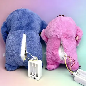 2PCS Soothing Music Doll Breathing Toy Companion Sleep Aid Baby Children Plush Electronic Pet Teddy Bear with Realistic Breathing Action Lighted Music Infant Sensory Gift