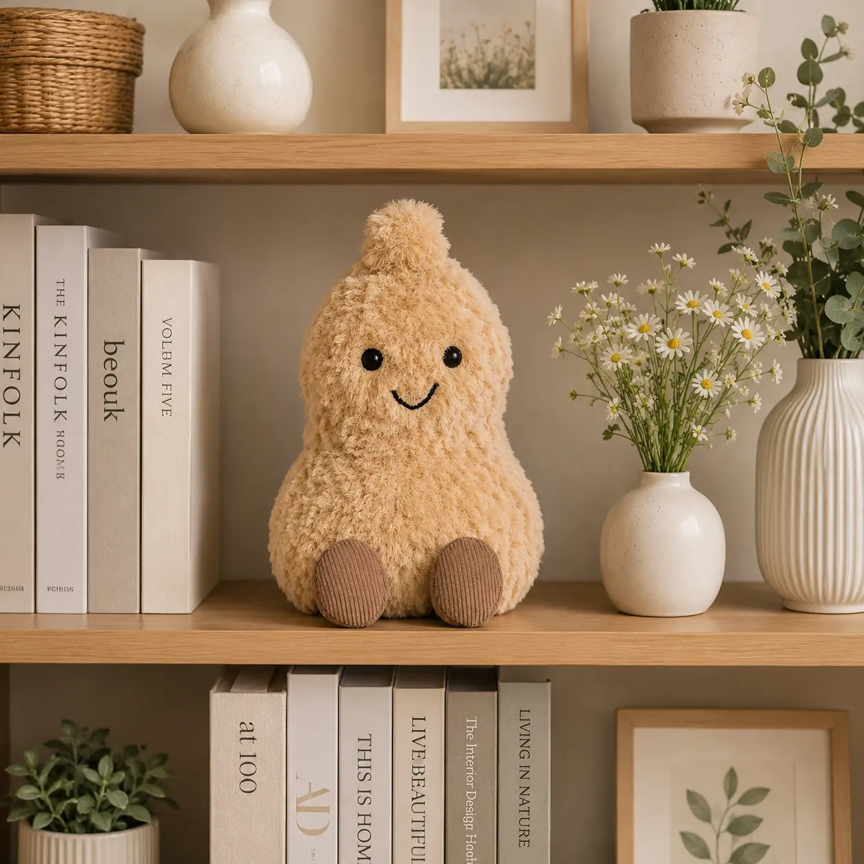 Jellycat Peanut Plush 15cm – Cute Soft Peanut Stuffed Toy, Kawaii Mini Plush Gift for Kids & Adults