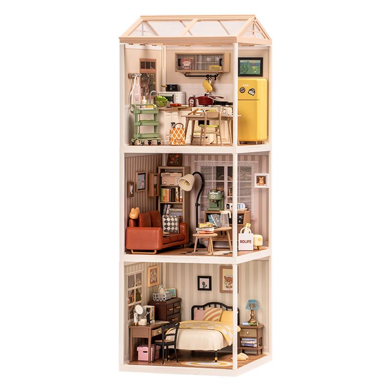 Rolife DIY Miniature Dollhouse Kit Super Store Series Plastic Building Blocks Kits Mini Dollhouse Plastic Tiny Room Craft Hobby Decent Gifts