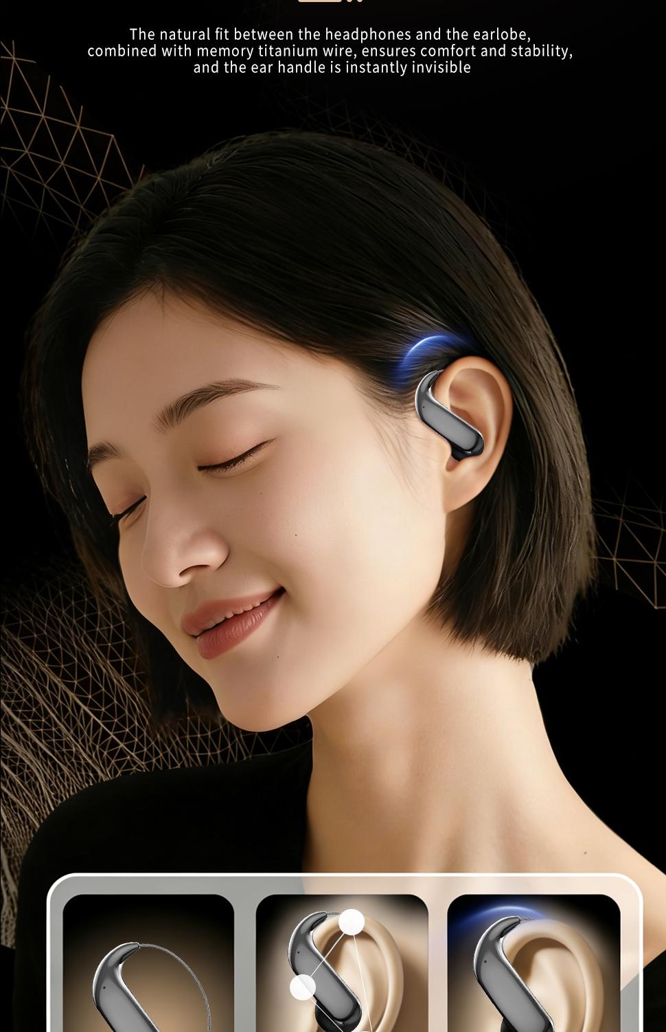 YYK-Q20 Wireless Bluetooth 6.1 Earbuds, Sport Earhooks with Long Battery Life, Noise Cancelling Mic, Clear Calls, IPX7 Waterproof for Running & Workout