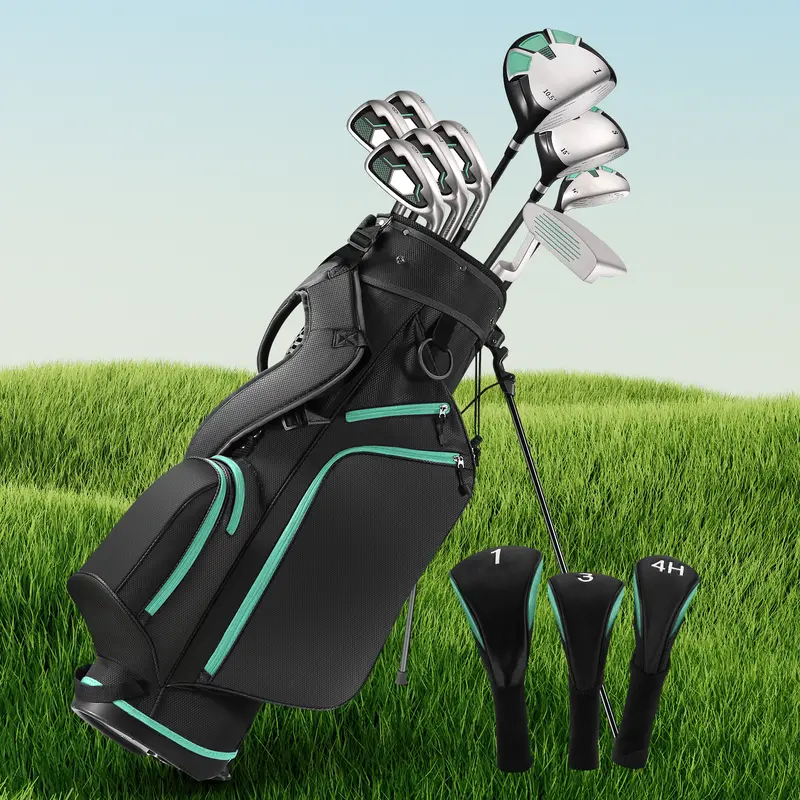 Complete Golf Clubs Set Golf Men's Regular 9-Piece Complete Set - Right Hand -Green