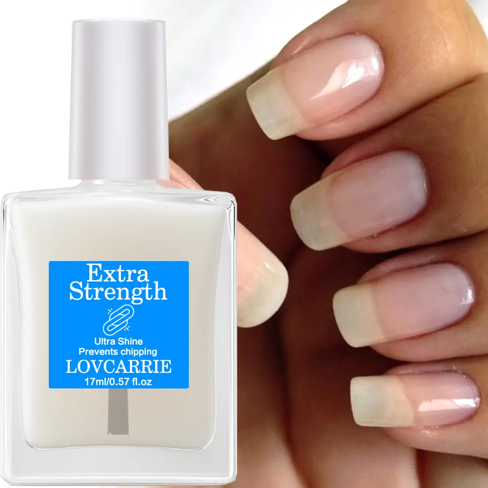 LOVCARRIE Keratin Nail Strengthener, Hardening Liquid Treatment for Brittle Nails, Quick-Drying Ultra-Shine Formula in Natural Nude Pink, 17ml, Nail Supplies
