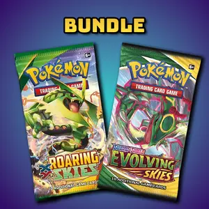 Pokemon English 2 Pack Bundle; Roaring Skies, Evolving Skies CARDS LIVE OPENING