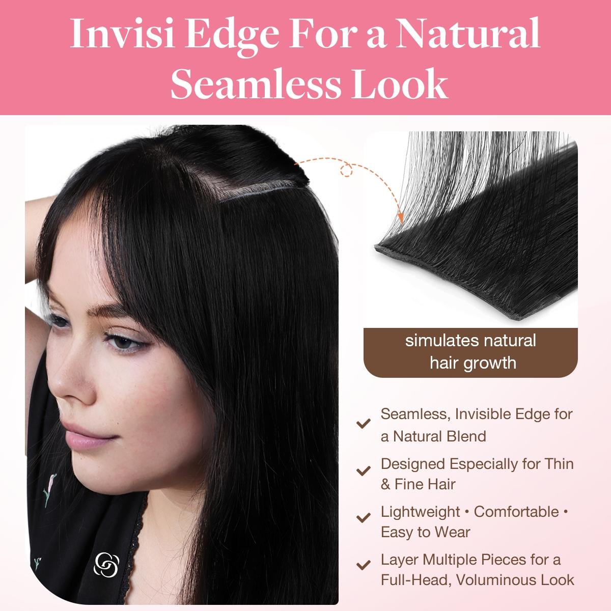 GOOGOO Invisi Edge Injected Seamless Clip in Human Hair Extensions Invisible Natural Straight#Greenish#TikTokShopSpringGlowUp