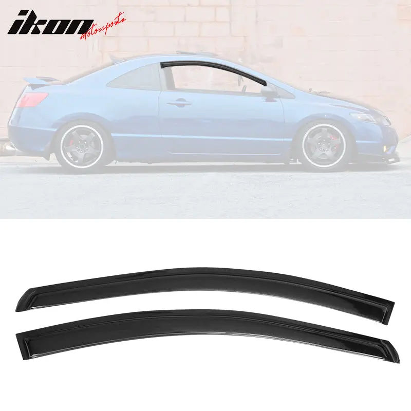 Visor Window for Honda Civic 2006-2011 Black Slim Style Acrylic