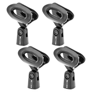 5 Core Microphone Clip Holder 4 Pieces with Screw Adapters 5/8 to 3/8 Inch Durable Metal Grip Cover