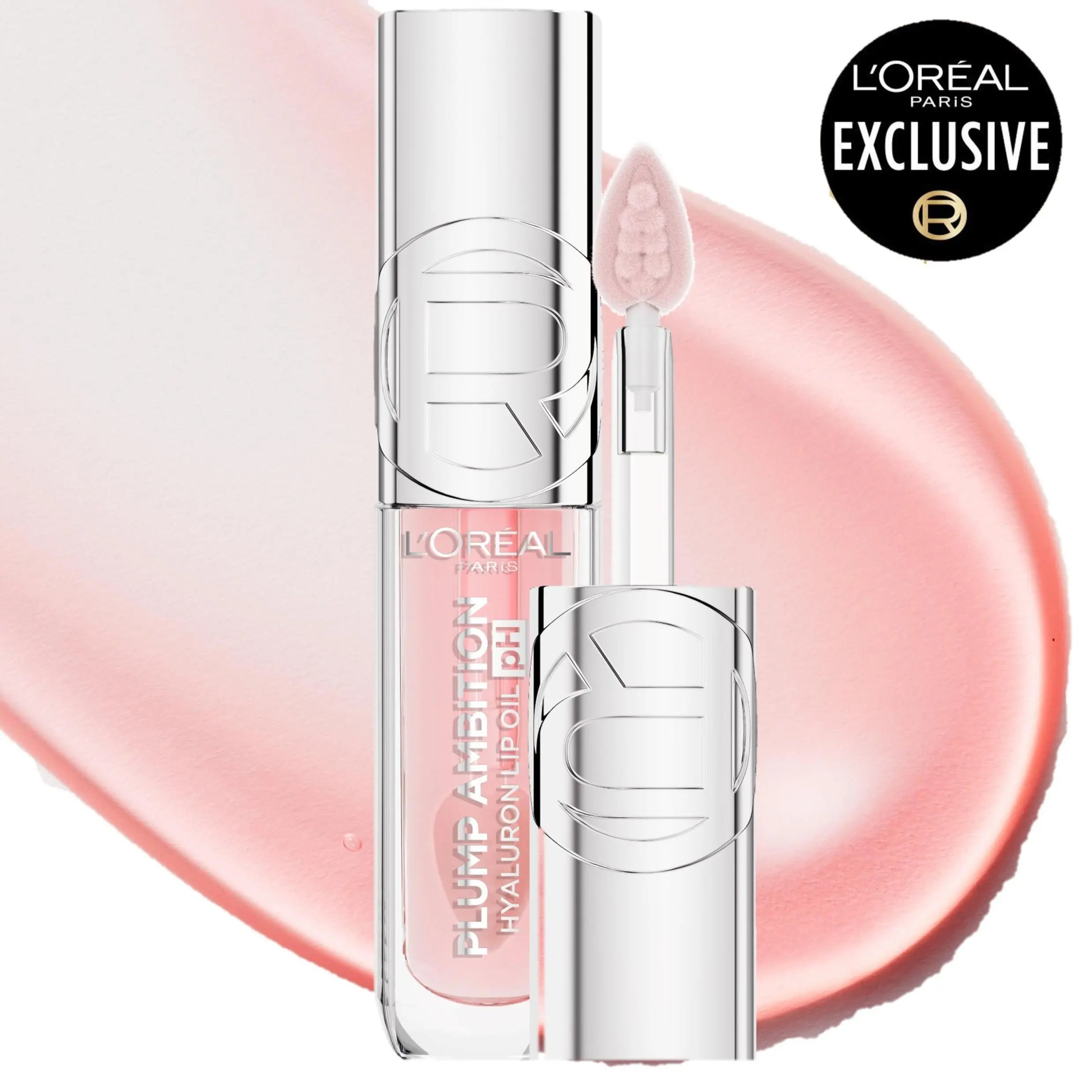 Plump Ambition pH Hyaluron Lip Oil, Color Shifting Lip Tint with 24HR Hydration, Volumizing Shine and Lasting Color, L'Oreal Paris