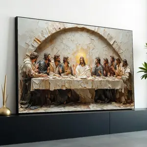 Last Supper Canvas, Religious Wall Art,Jesus with Disciples,Spiritual Canvas Print,Wall Art Canvas Design