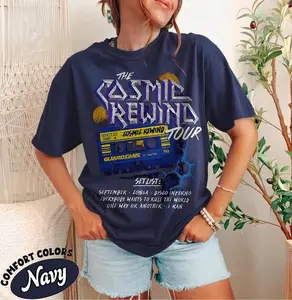 Comfort Colors Guardians of the Galaxy Cosmic Rewind Tour T-Shirt, Epcot Family Matching Trip Shirt, Cosmic Rewind Set List Tee, WDW Birthday Fan Gift