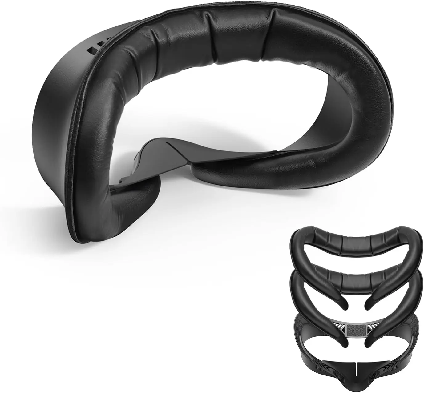 KIWI Design V4 VR Facial Interface with 2 Face Pads - 12mm Thick Pad + Guard VR Accessories, Durable Fitted Wearable with PU & Memory Foam, Silicone, 0.1523lb, 20L Devices for Oculus/Meta Quest 3S Gamers, Not Compatible with Meta Quest 3