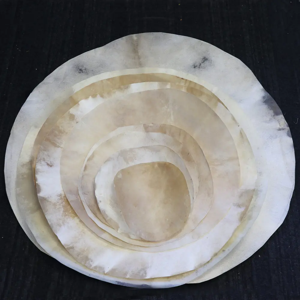 Zaza Percussion - Goatskin for Darbuka Doumbek Drum, Goat Skin for Djembe Natural Flat Round Goat Skin Head - different sizes