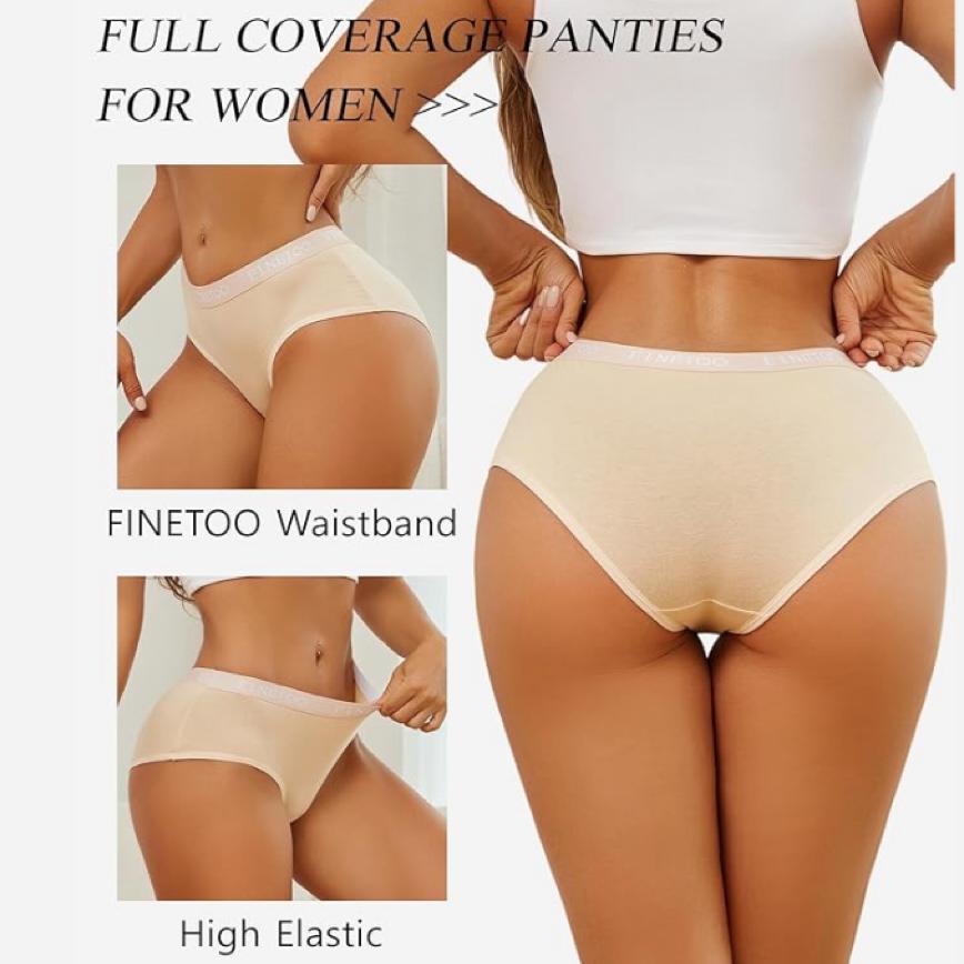 FINETOO 10PCS Cotton Hipster Panties for Women Sweet Ladies Full Coverage Stretch Bikinis Comfortable  Bridal Briefs S-XL Womenswear High Elastic SpringStatements