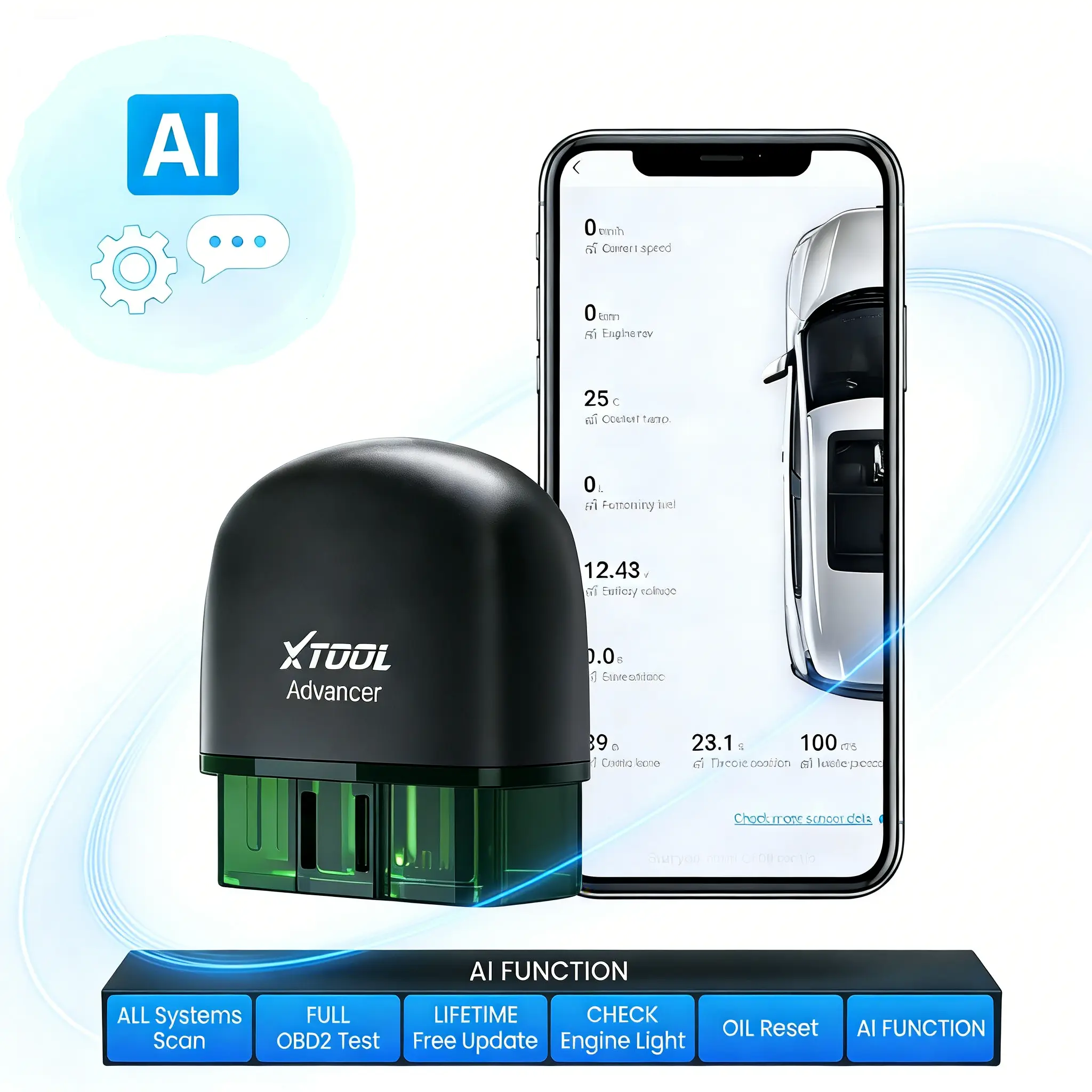 [Summervibes] XTOOL AD20 Pro AI-Powered OBD2 Scanner All System Diagnostics | Performance Test & Smog Check | Oil/Battery/EPB Reset | Lifetime Free Updates fathersdaygift