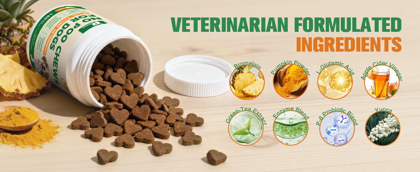 Petrivium No Poo Chews - Coprophagia Deterrent for Dogs, No Poop Eating Deterrent for Dogs, Stopping Dog from Eating Poop Supplement with Probiotics & Digestive Enzymes 150ct