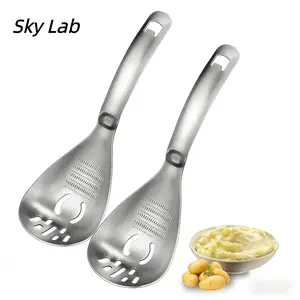 Sky Lab 2 PCS Heavy Duty Food Grade 304 Stainless Steel:Multifunctional Potato Masher with Slotted Spoon & RawEgg Separator, Durable Kitchen Gadget for MashingPotatoes, Avocados, Vegetables & Beans, Easy Clean &Dishwasher Safe.