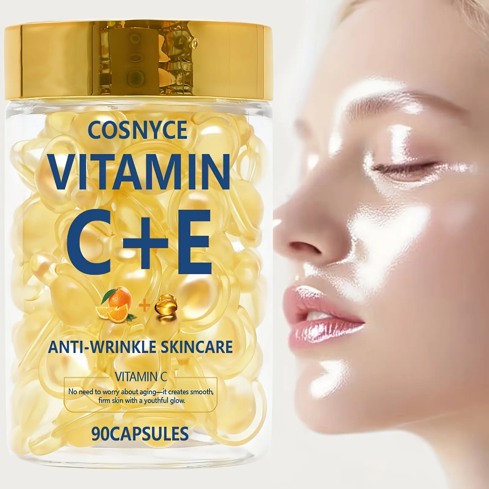 Cosnyce Retinol Vitamin C+e Capsules Wrinkle Skincare, Anti Aging Supplements, Antioxidant Skin Care Supplement, Daily Use Beauty Routine Essential