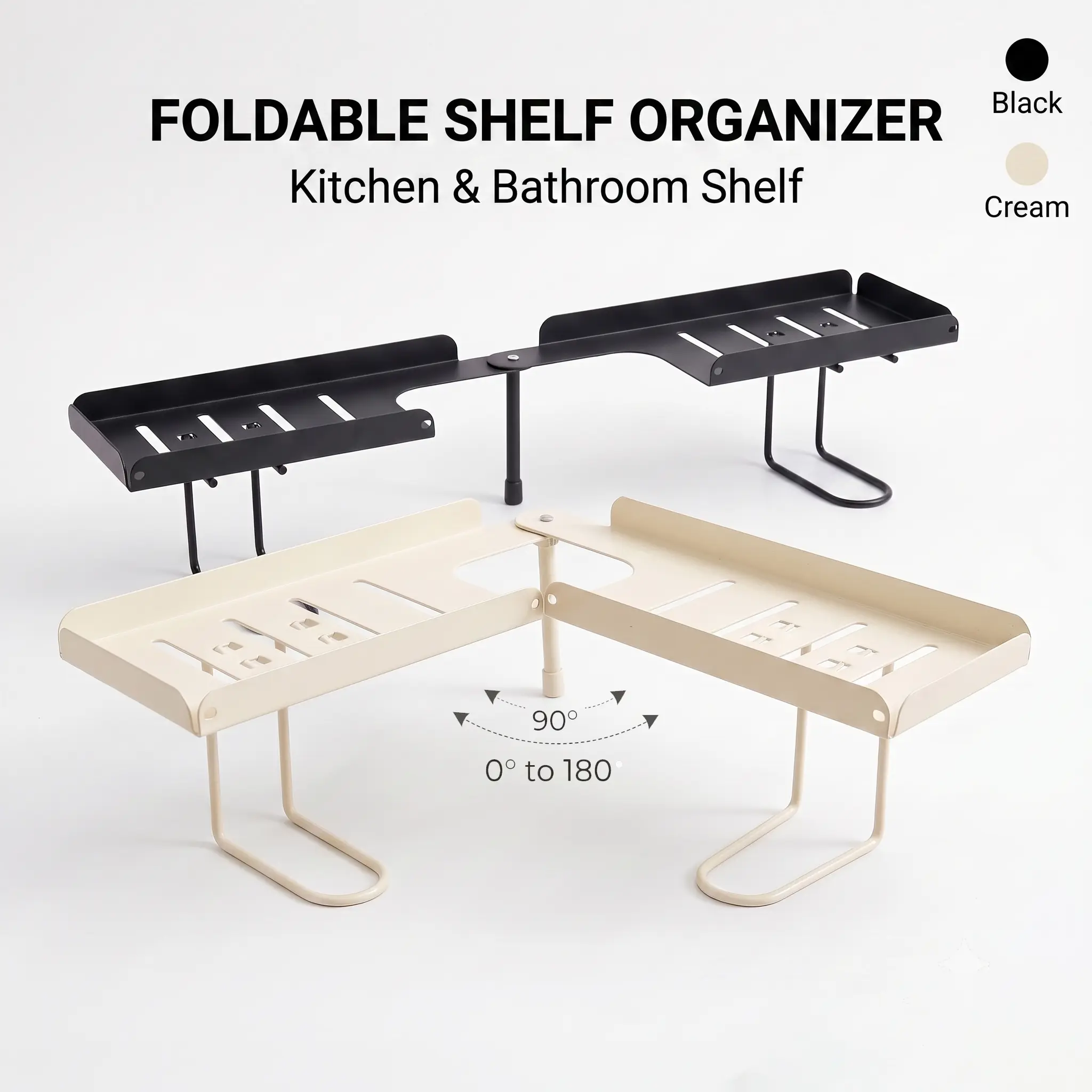Carbon Steel Foldable Shelf Organizer - Durable No-Drilling Over-Faucet Caddy for Small Homes, Adjustable Legs, Collapsible Sink Storage Rack, Easy-Drain, Wipe-Clean with Damp Cloth, Homeowners,dorm room inspo,college dorm essentials,dorm haul