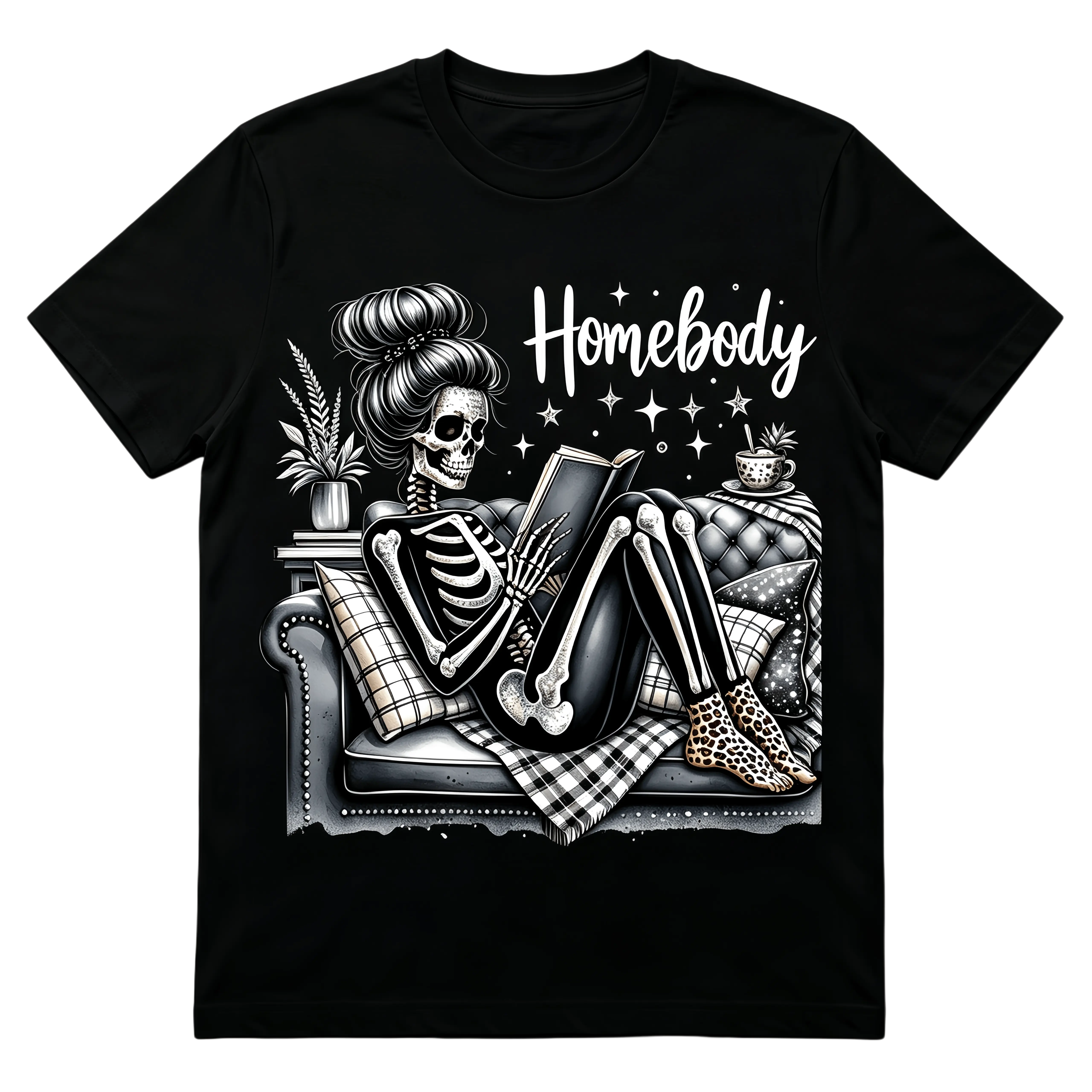 Short Sleeve T-Shirt HOMEBODY GLITTER SKELLY Unisex Super Soft Comfort Tshirt T-Shirt For Men And Women,Basic T Shirt, Oversized T Shirt, Summer T Shirt, Graphic Tees, Unisex T Shirt