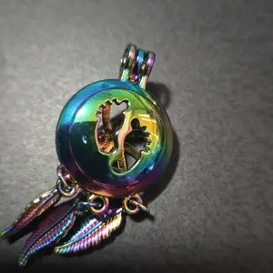 rainbow dream catcher baby foot prints charm