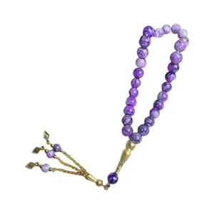 Islamic Glass Prayer Beads 33-Bead Tasbih Bracelet Meditation Rosary Bracelet