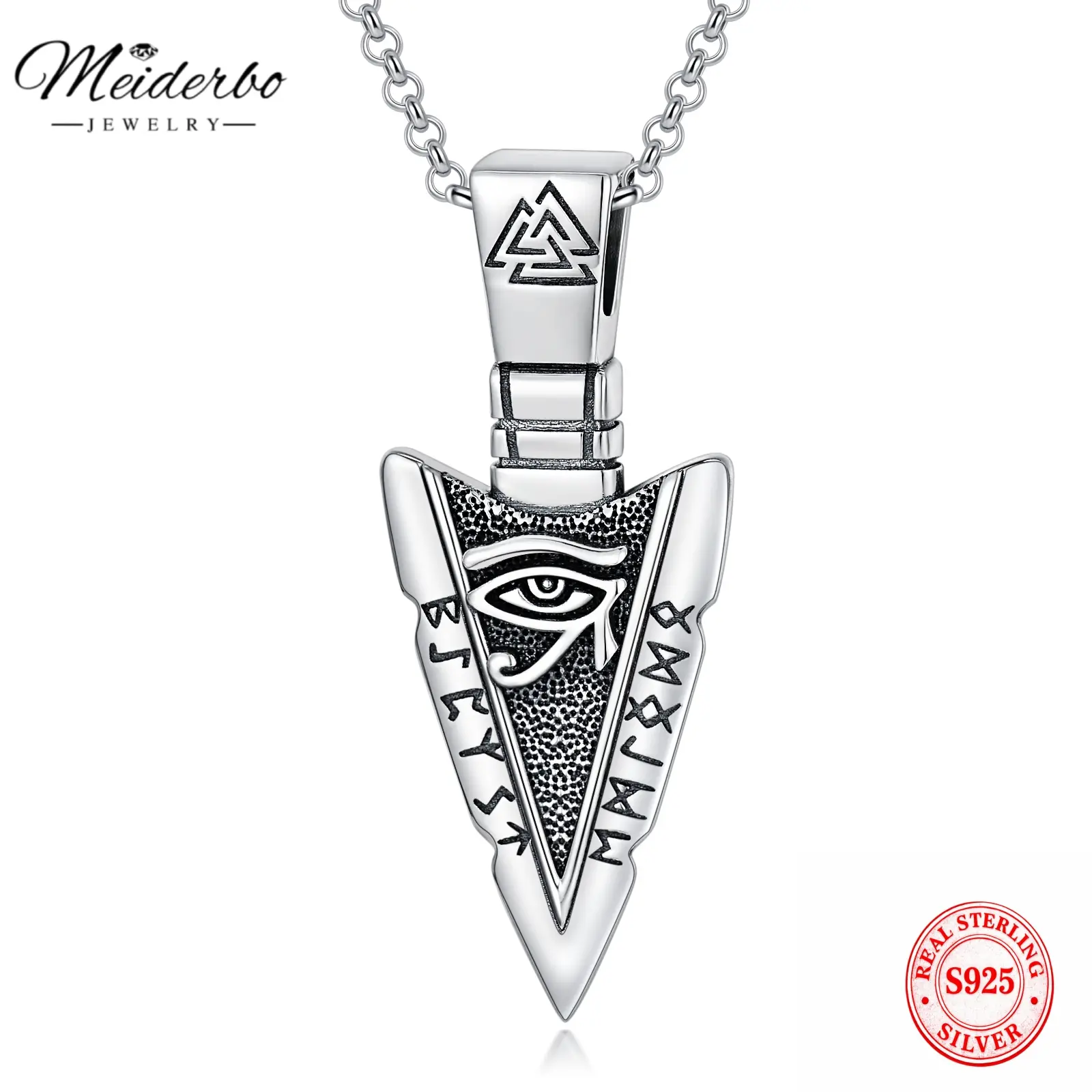 MEIDERBO Jewelry Men's Necklaces 925 Sterling Silver Viking/Animal Pendant Viking/Animal Jewelry for Men Women trendy all-match jewelry good luck jewelry men chain necklace men woman gift meaningful  jewelry california  jewelry divine  jewelry tiktokshops