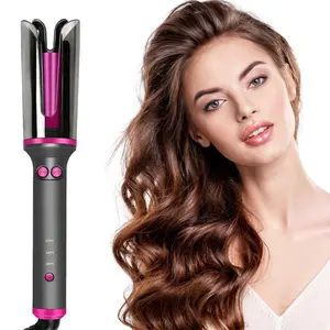 Automatic curling iron, 32 mm barrel curler, 4 temperature settings, smart sensor anti-tangle automatic shut-off, ideal hairstyling tool, portable and convenient