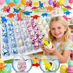 60PCS Small Hatching Dinosaur Eggs for Dinosaur Birthday Party Favors Valentine Goodie Bag Stuffers Classroom Carnival Prizes Bulk Pinata Fillers Novelty Grow in Water Dino Eggs with Toys Inside