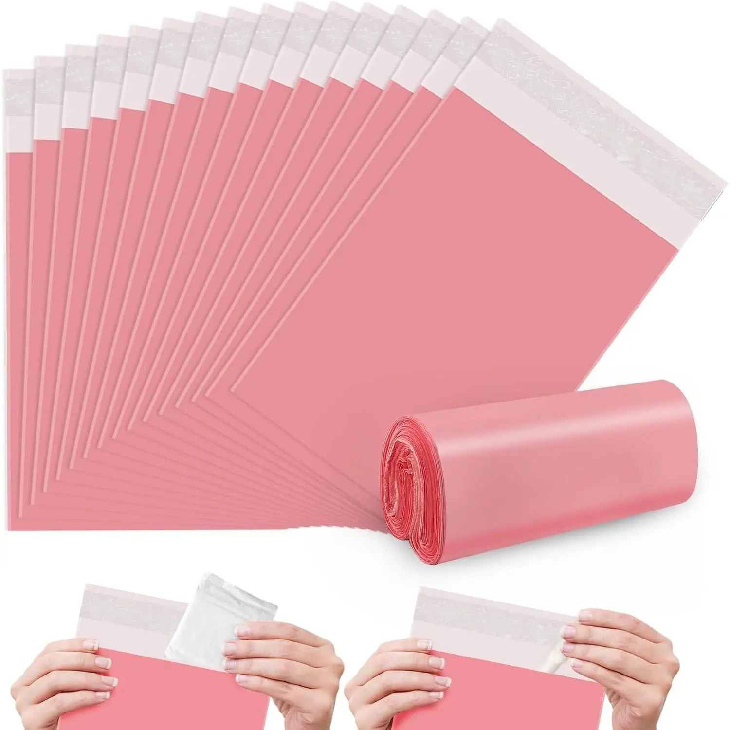 FARVIGOR Plastic Feminine Hygiene Disposal Bags, 100Pcs Foldable Self-Sealing Opaque Pink 9.8x5.9in Compact Portable Trash Bags for Tampons & Pads, Privacy Focus, Protect Privacy, Home Care, Travel Accessories