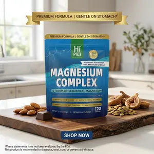 HiPlus Magnesium Complex 10 Essential Magnesium Supplement 1200mg Supports Muscle Health and Fitness Routine, Non-GMO Dietary Essential, 120 Capsules