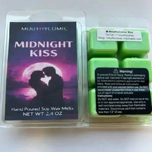 Mouthycomic Wax Midnight Kiss Hand-Poured Soy Wax Melts 2.4 oz Sparkling Champagne Sweet Berries Festive Fruit Punch