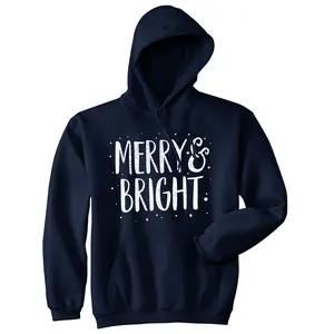 Merry and Bright Unisex Hoodie Funny Sarcastic Cute Christmas Carol Hooded Sweatshirt Unisex Vintage Fashion Hoodies Christmas Hoodie Novelty Sweatshirt Navy -