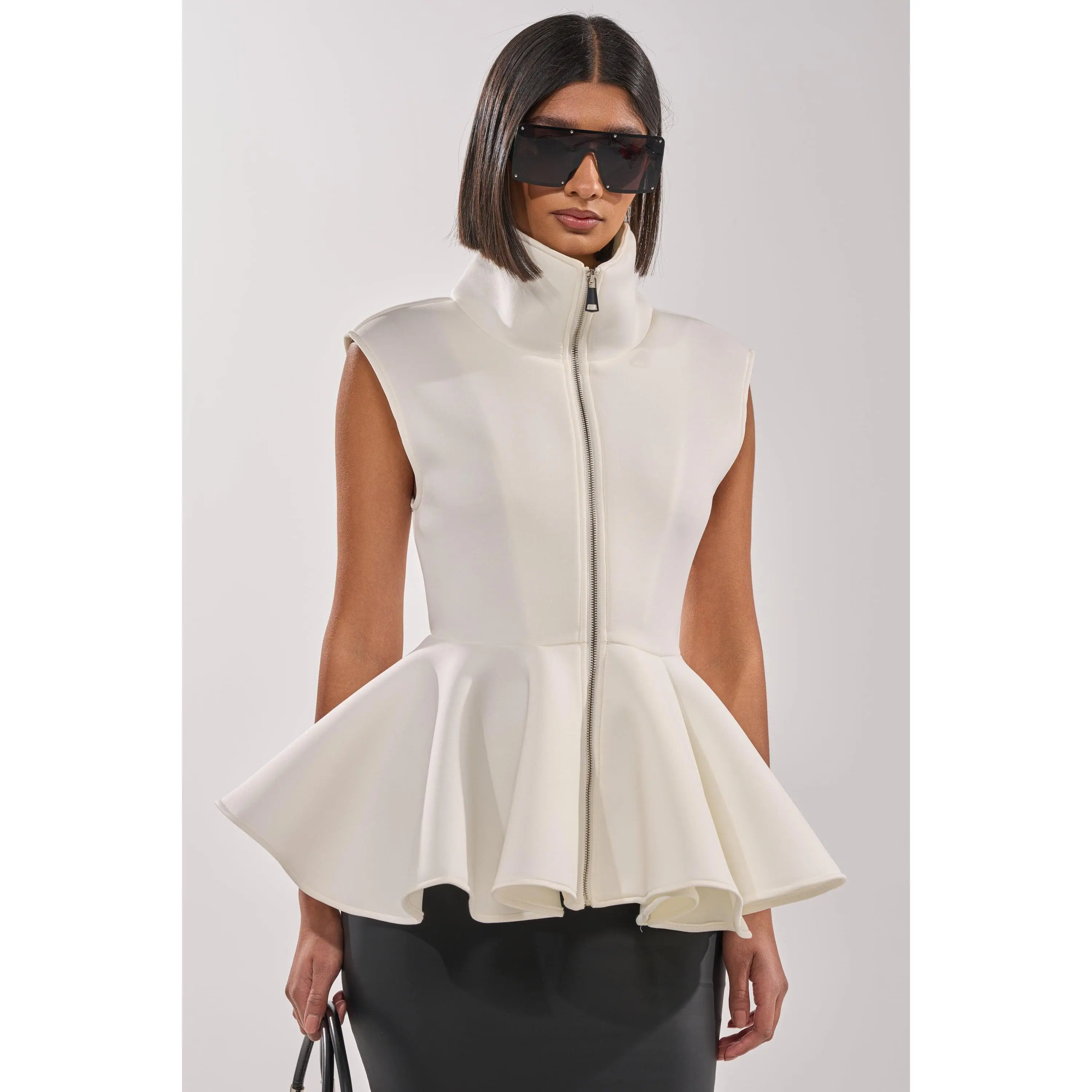 LOTTIE NEOPRENE PEPLUM VEST