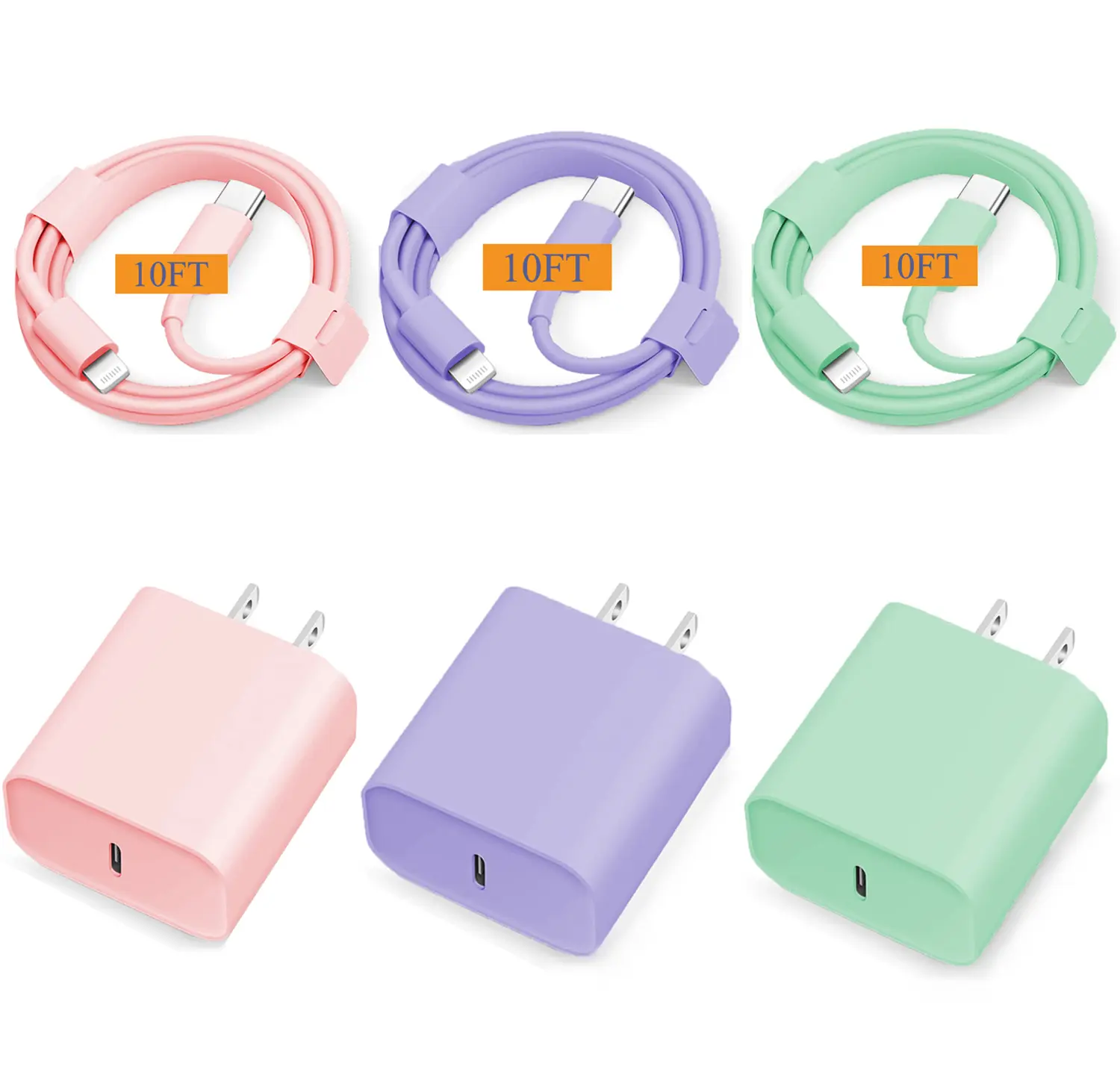 JOZASHON [MFi Certified] 20W Type C Fast Charging Block with 10FT USB C to Lightning Cable Compatible for iPhone 14/13/12/11 Pro Max/Xs Max/XR/X,iPad Purple for Electronic Smartphone and Cellphone