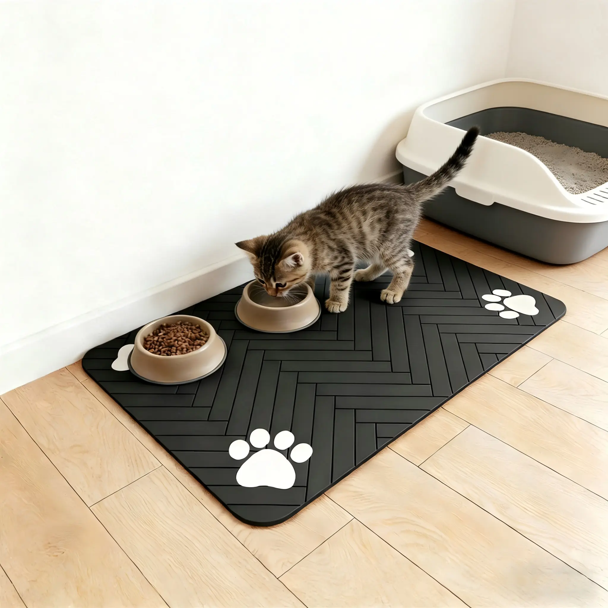 Pet Feeding Mat-Absorbent Dog Mat for Food and Water Bowl-No Stains Quick Dry Water Dispenser Mat-Dog Accessories Pet Supplies-Bowl for Messy Drinkers Dog accessories Dog products thin cold lightweight blanket large small cat