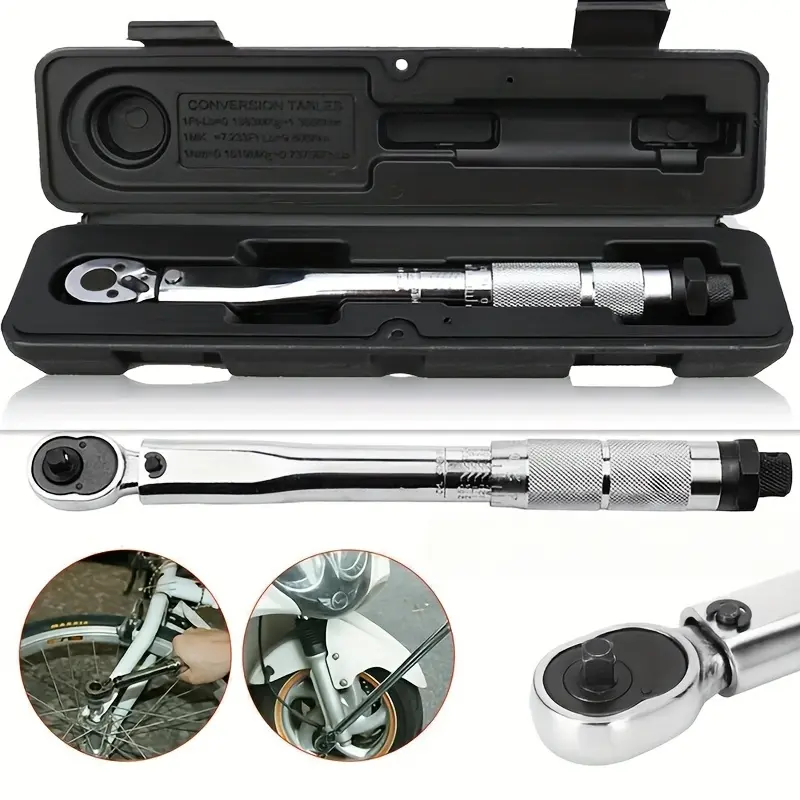 Adjustable Click Torque Wrench with Quick Release Head - 2 SKUs: 3/8" Drive (19-110Nm), 1/2" Drive (28-210Nm) Reversible Ratchet Spanner for Auto Repair Garage Mechanic Hand Tools