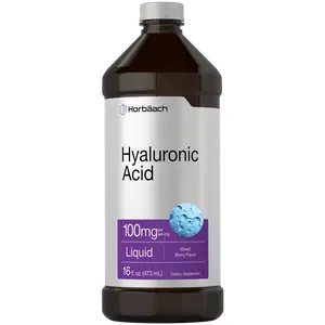 Horbäach Liquid Hyaluronic Acid Supplement | 100 mg | 16 oz | Mixed Berry Flavor | Non-GMO and Gluten Free Formula