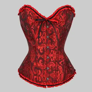 Women's Lace up Corset Corset, Elegantover-the-Chest Waist, Court Style ShapingPants, with Ribbon Decorative ClothesCostumes Comfort Print Floral Vintage