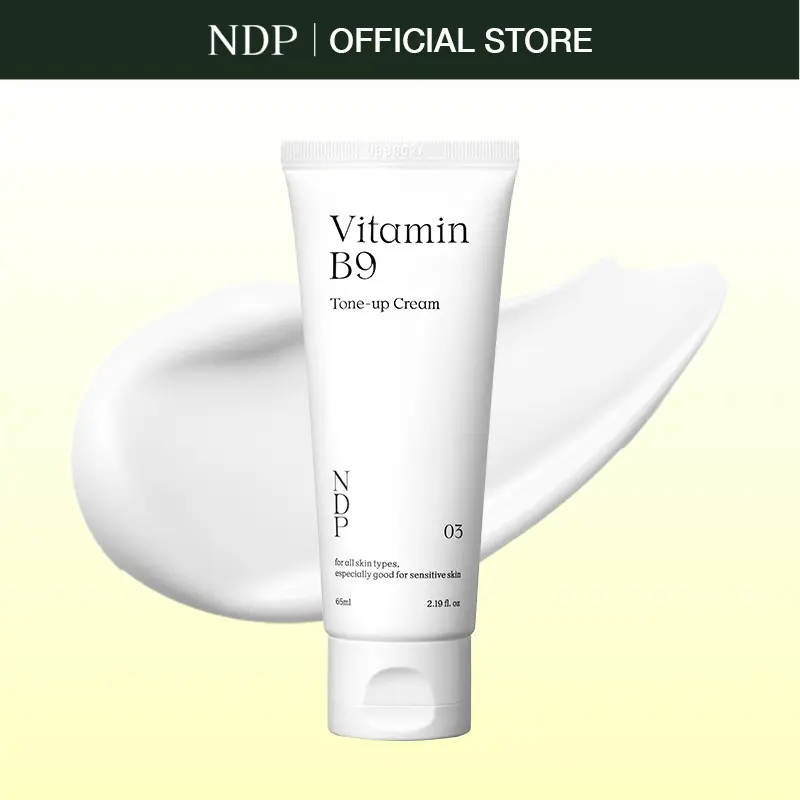 NDP SKIN Vitamin B9 Tone-Up Primer & Tinted Moisturizer, Hydrating & Moisturizing Formula with Cica for Sensitive, Acne Prone Skin & Redness, Radiance, Korean Makeup Primer, Bright Skin-Tone Bb & Cc Creams, Tone-Up Primer & V-Cream