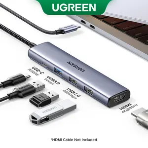 UGREEN 5in1 USB C Hub Type C to PD 100W Power Delivery, 4K@30Hz HDMI,  3 USB-A 5Gbps Data Ports, Type C Multiport Adapter for Macbook Air Pro, iPad Pro, XPS, Computer Accessories（HDMI Cable Not Included),Tiktokshopstockup