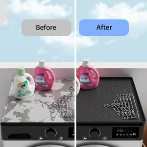 1 PCS Scyfreid Silicone Washer and Dryer Covers 25.6"x23.6" Grey Non-Slip Waterproof Protector for Laundry Machine & Dryer Easy Clean Home Decor Mat Gift Dustproof Design Household Items