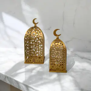 Islamic Lanterns Candle Holder set of 2 - Ramadan Decor Accessory modern