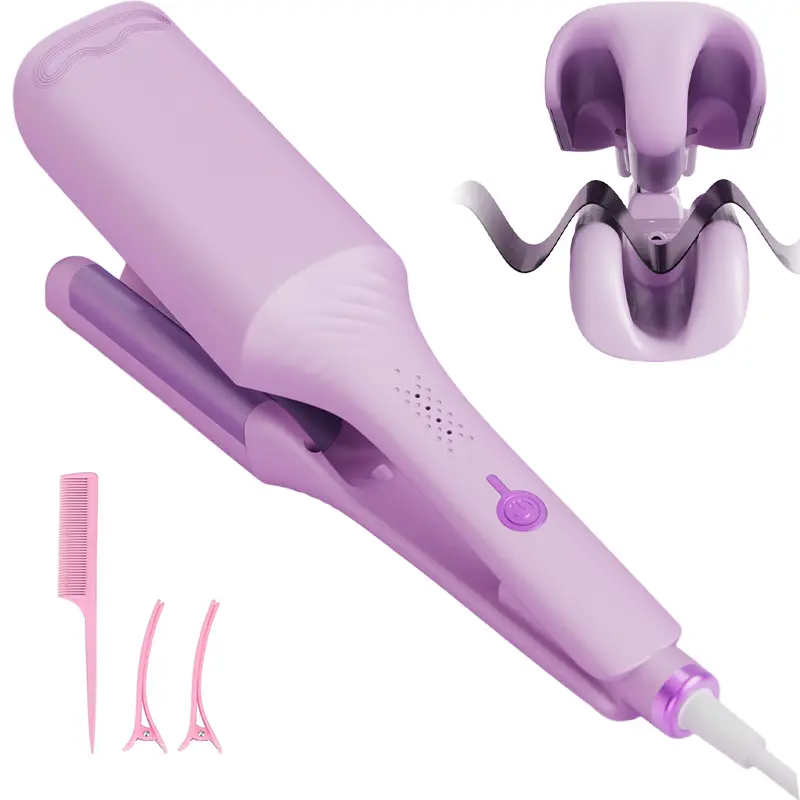 French Curling lron 1.4 Inch Heat-Proof lonicCeramic Double Barrel Auto-Off Protection Smooth PinkSalon Style Tool for All Hair Types Christmas Gift